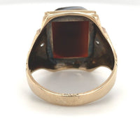 10k Yellow Gold Men's Ring with Stone Double Warrior Cameo Size 9.25 (#J6634)