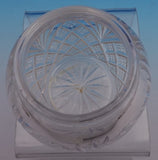 Alvin Sterling Silver Powder Jar with Cut Crystal Glass 3" Ht Floral (#9144)