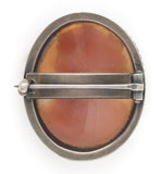 Sterling Genuine Natural Shell Cameo Pin Pendant Very Detailed Carving (#J6894)