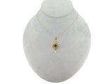 10k Yellow Gold Lavaliere Pendant with Purple Stone Seed Pearl (#J4787)