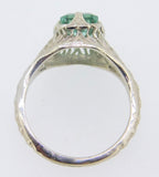 14k Gold Filigree 1.58ct Green Genuine Natural Tourmaline Ring (#J4049)