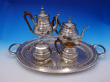Portuguese .833 Silver Tea Set 5-Piece with Fluted / Ribbed Design (#3688)