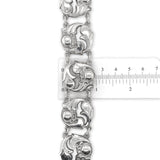 Handwrought LaPaglia Sterling Silver Floral Bracelet #140 7" Long (#J7252)