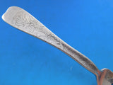 Lap Over Edge Acid Etched by Tiffany Sterling Regular Fork Flowers 7 1/4" #3