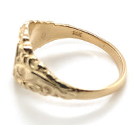 14k Yellow Gold Men's Signet Ring w/ Fancy Scrollwork Size 8.75 Jewelry (#J6791)