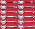 Grande Baroque by Wallace Sterling Silver Cream Soup Spoon Set 12 pieces 6"