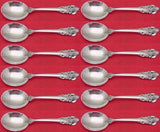 Grande Baroque by Wallace Sterling Silver Cream Soup Spoon Set 12 pieces 6"