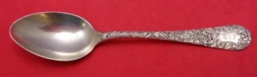 Antique Chased by Whiting Sterling Silver Demitasse Spoon w/Shield On Front 4"