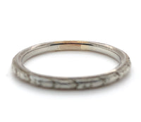 18k White Gold Wedding Band Ring Size 6.75 Jewelry (#J7285)