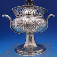 Austrian .813 Silver Sugar Bowl w/ 3-D Leaf and Flower 3 Level Finial (#8442)