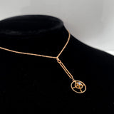 10k Yellow Gold Genuine Natural Sapphire Lavaliere Pendant Jewelry (#J6066)