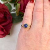 Rare 14k Yellow Gold .55ct Purple Genuine Natural Sapphire Filigree Ring (#7173)
