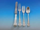 New Queens by Durgin Sterling Silver Flatware Set Service 96 Pcs "W" Mono
