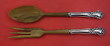 Ancestry by Weidlich Sterling Silver Salad Serving Set w/  Wood 10 1/8"