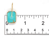 14k Yellow Gold Genuine Kingman Turquoise Rectangular Drop Earrings (#J7322)