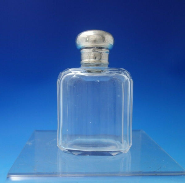 English Estate Sterling Silver and Glass Bottle London c.1914 4" Tall (#5597)