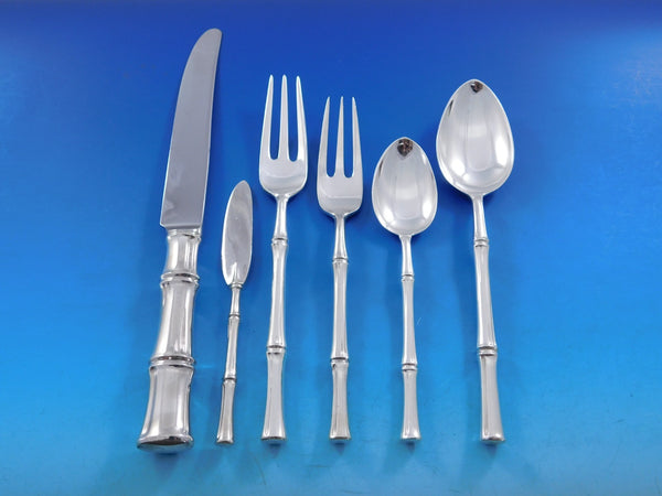 Bamboo by Tiffany Sterling Silver Flatware Set for 12 Service 75 pcs Dinner