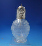 JK TH and GW English Sterling Silver Decanter with Cut Crystal Bearded Man #5858