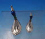 Italian Sterling Silver Figurine Pair of Geese with Enamel 1.1 ozt. (#7242)