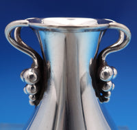 Grape by E. Dragsted Danish Sterling Silver Vase 3-D Grapes #176 4 1/4" (#8475)