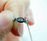 Art Deco 10k White Gold Filigree Aquamarine Pendant Pale Ice Blue (#J5026)