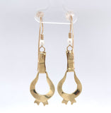 14k Yellow Gold Vintage Seed Pearl Dangle Drop Earrings Jewelry (#J6265)