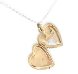 14k Yellow Gold Heart Shaped Locket Pendant Necklace with Chain (#J7611)