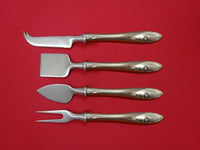 Sculptured Rose by Towle Sterling Silver Cheese Serving Set 4 Piece HHWS Custom