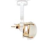 14k Yellow Gold Pair Large 13 Carat TW Genuine Moonstone Stud Earrings (#J7136)
