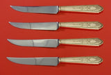 Mary II by Lunt Sterling Silver Steak Knife Set 4pc HHWS Custom Made 8 1/2"