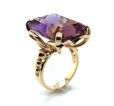 14k Yellow Gold 20 Carat Genuine Natural Ametrine Ring Size 6.5 (#J6337)