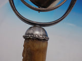 Antique Cigar Lighter Gimbal Design Sterling Silver and Antler Large 10" (#4616)