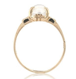 10k Yellow Gold Vintage Genuine Natural Moonstone Ring Size 7.5 (#J6928)
