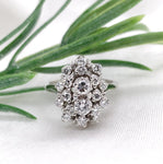 14k White Gold 1.12ct TW Genuine Natural Diamond Cocktail Ring Size 6 (#J7168)