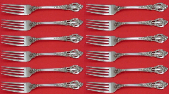 Eloquence by Lunt Sterling Silver Regular Fork Modern 7 3/8" Set of 12