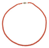 Genuine Natural Ox Blood Red Coral Bead Necklace Beads with 14k Clasp (#J7575)