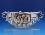 Charles Stuart Harris English Victorian Sterling Silver Bowl Oval Flowers #8424