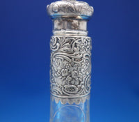European .800 Silver Cut Crystal Decanter 3-D Child on Top w/ Men Women (#6867)