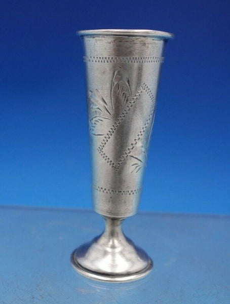 Russian Silver Cordial Cup Engraved Marked #84 1 1/8" x 3" 0.8 ozt (#6710)