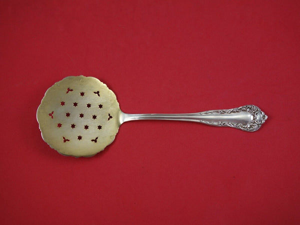 Diana by International Sterling Silver Tomato Server Pierced Gold Washed 7 1/2"