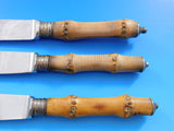 Tahiti by Buccellati Sterling Silver Dinner Knife Set of 3 Bamboo Vintage 9 7/8"