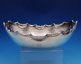 German .800 Silver Bowl Hammered Aesthetic w/ Ruffled Edge 9 1/2" Long (#3908)