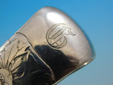 Lap Over Edge Acid Etched by Tiffany Sterling Silver Asparagus Tong Peony 7 1/4"