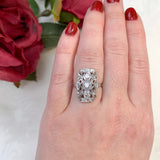 18k White Gold 3/4ct TW Genuine Natural Diamond Filigree Ring Size 6.5 (#J7167)