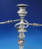 Silver on Copper Candelabra Pair Three-Light 20 inch #6449