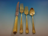 Old Brocade Gold by Towle Sterling Silver Flatware Set For 6 Service Vermeil