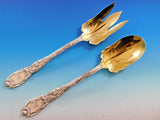Chrysanthemum by Tiffany and Co Sterling Silver Salad Serving Set 3-tine GW 10"