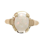 9k Yellow Gold Vintage Genuine Natural Opal Ring Size 6.75 (#J6934)