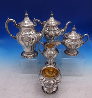 Chantilly by Gorham Duchess Sterling Silver Tea Set 5pc All Hand Chased (#6966)