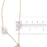 14k Yellow Gold Art Deco Carved Genuine Natural Rose Quartz Necklace (#J7180)